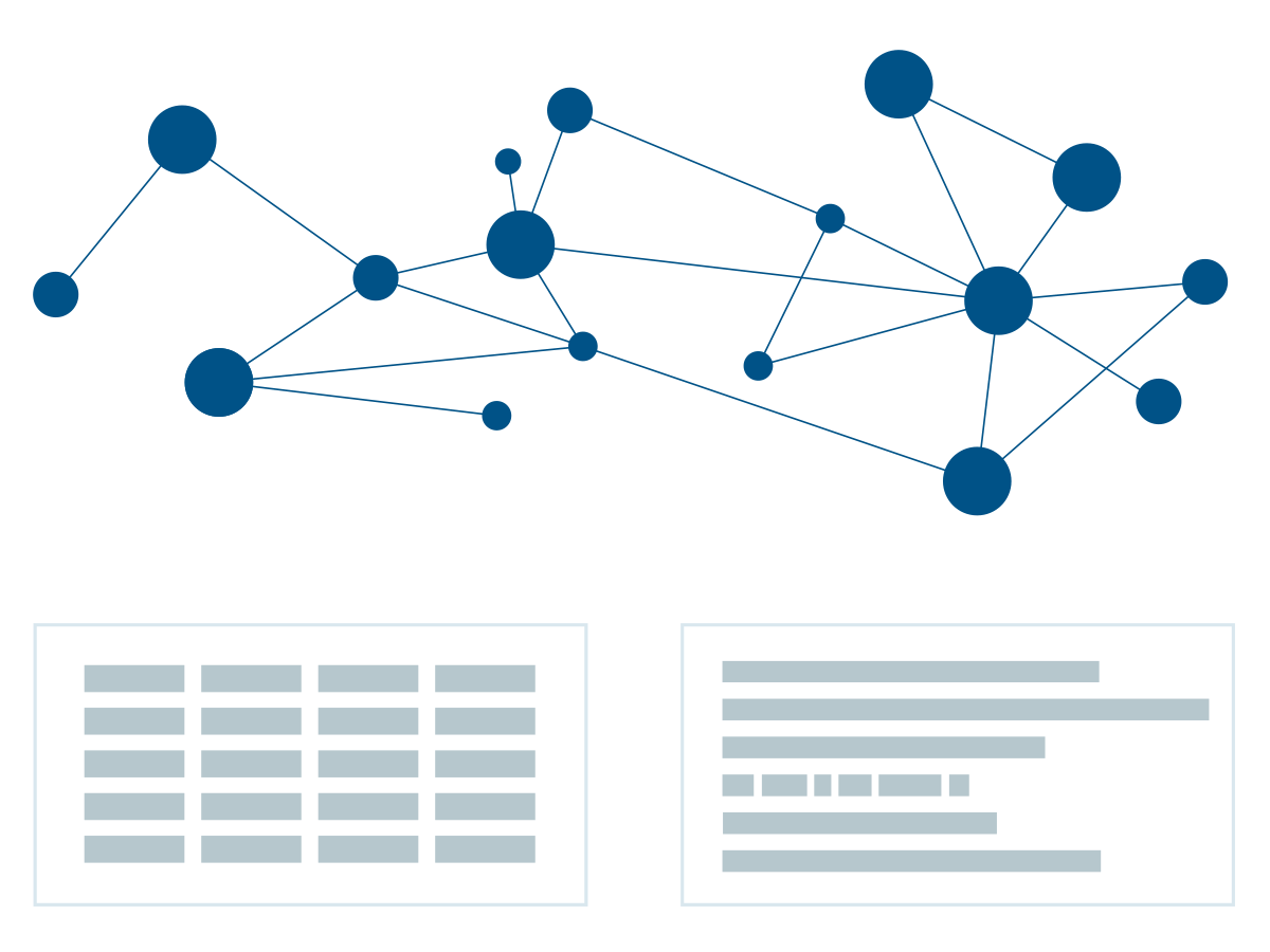 Knowledge graphs connect data illustration