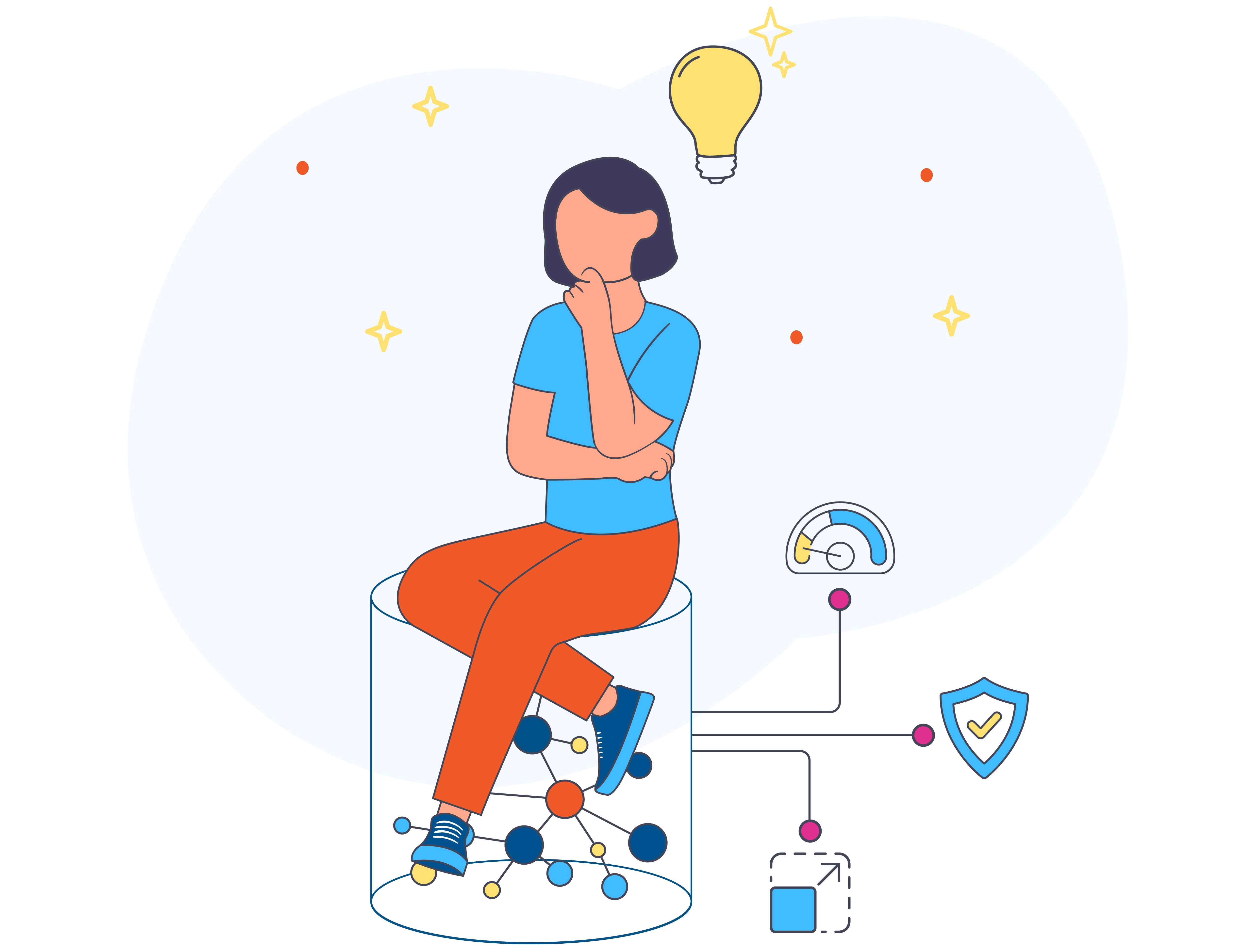 Illustration of person sitting and thinking about their data operations